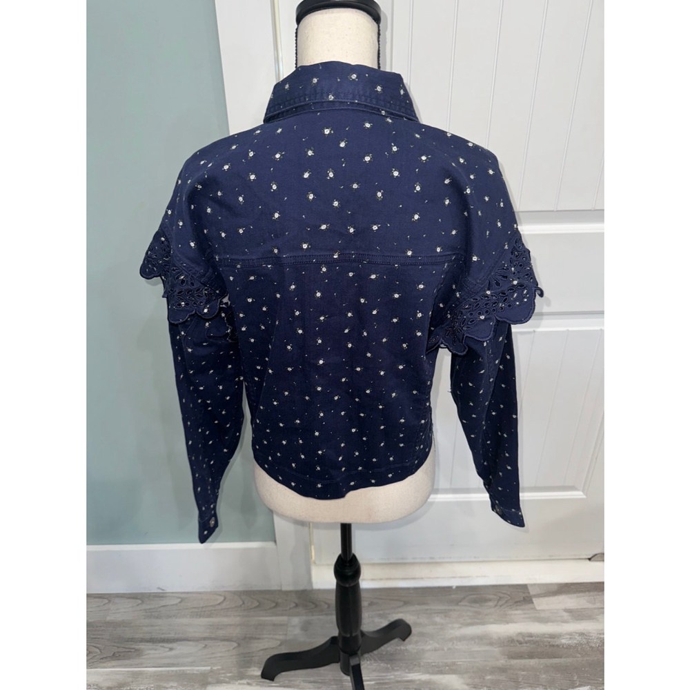 Something Navy Celeste Ruffle Jacket size small - Picture 9 of 11